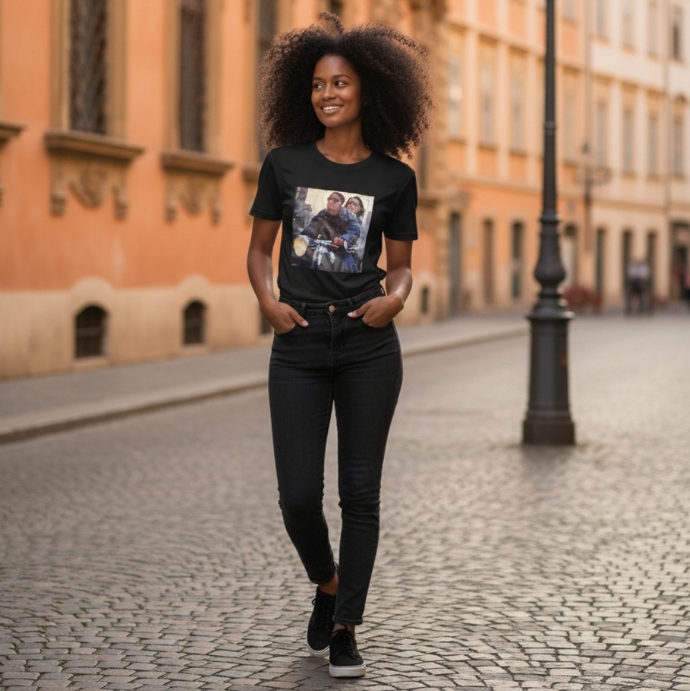 Stylish Black Graphic Tee for Women